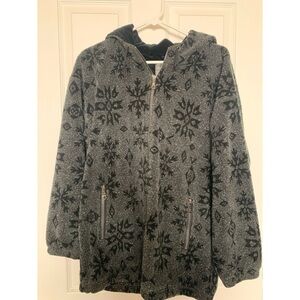 Vintage Tsunami Snowflake Fleece Zip Up Unisex Medium